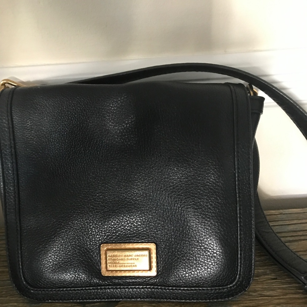 Black leather bag